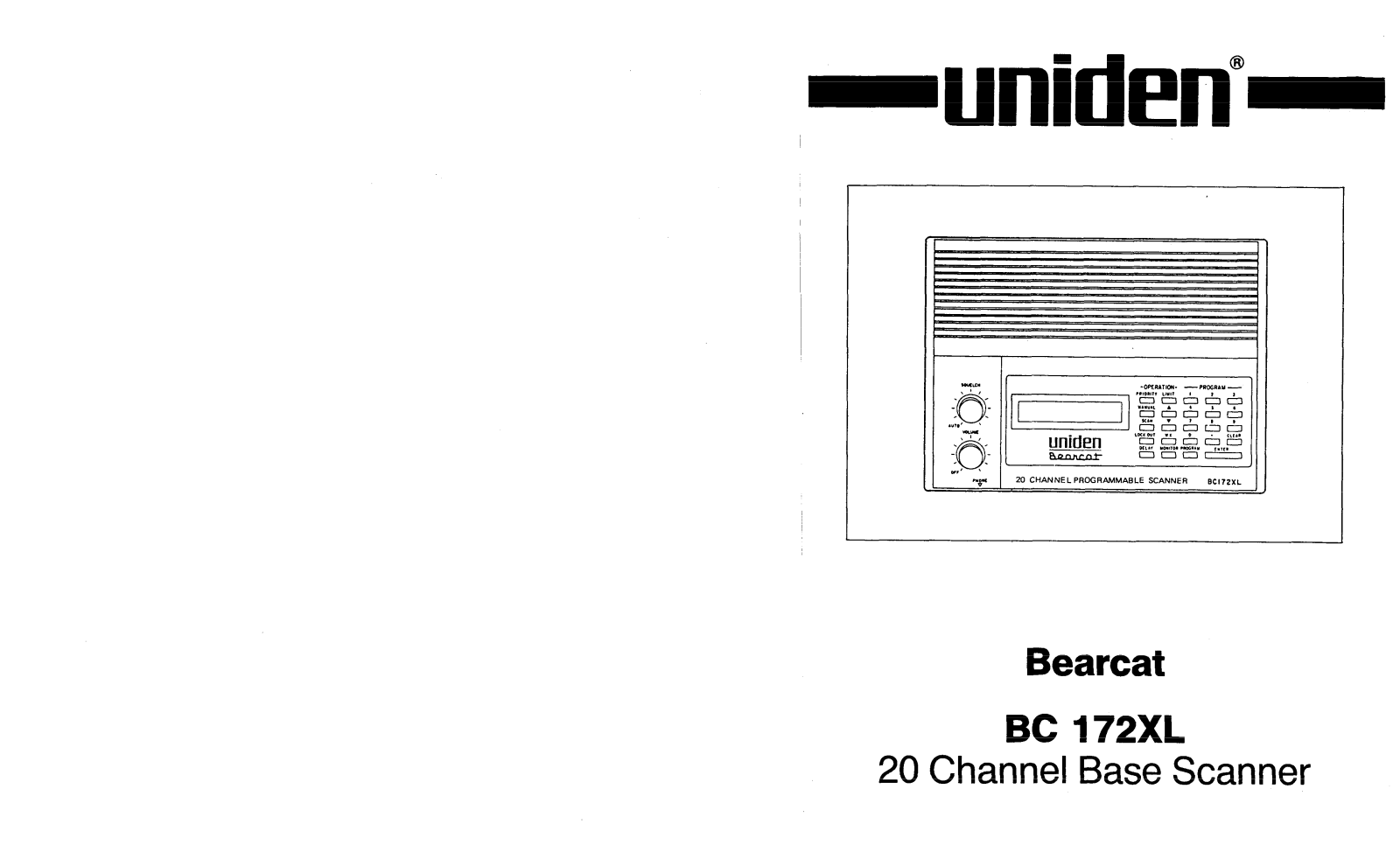 Uniden BC-172XL User Guide