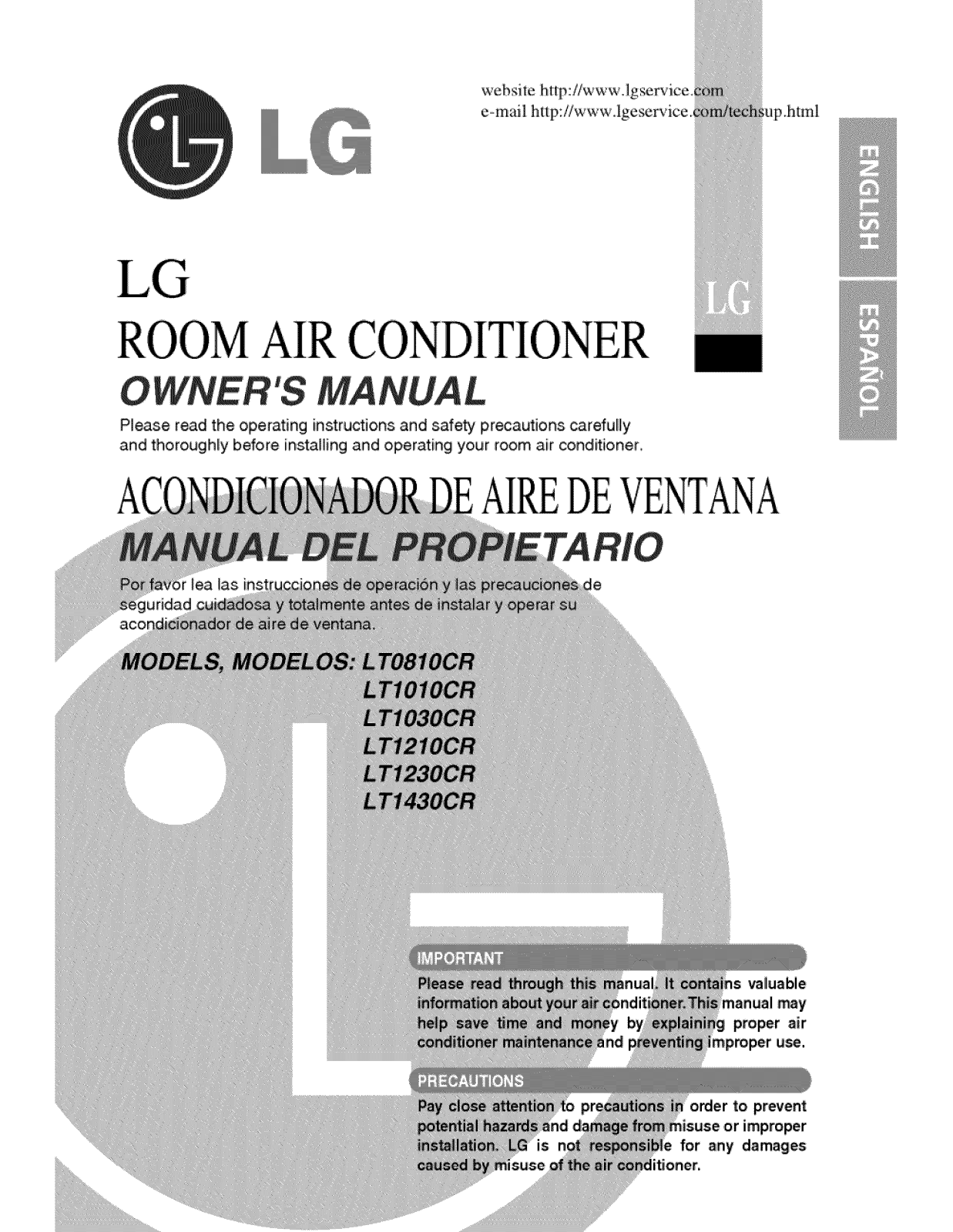 LG LT1030CR, LT0810CR Owner’s Manual