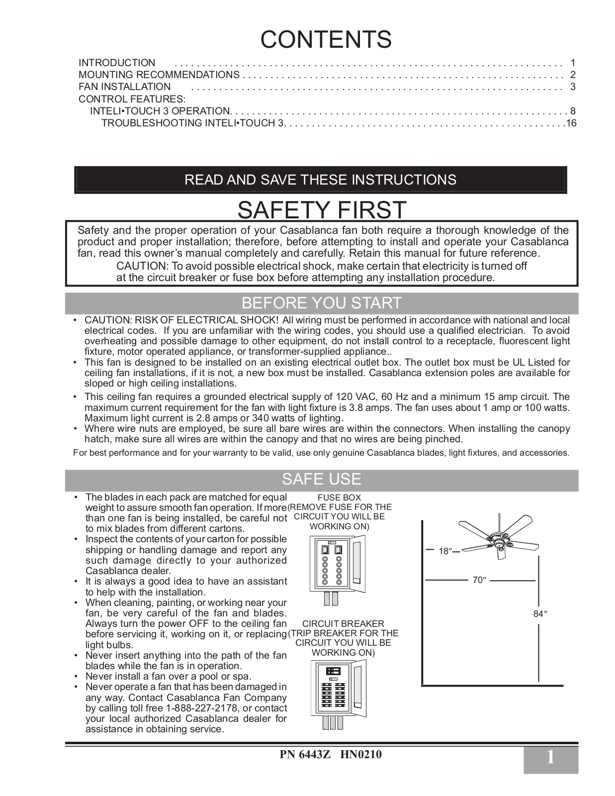 Casablanca Fan Company 6411Z User Manual