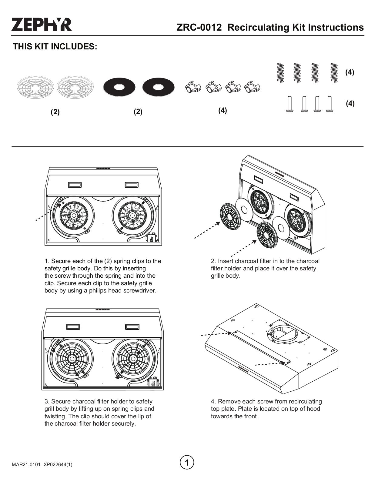 Zephyr ZRC0012, ZRC0080 INSTALLATION INSTRUCTIONS