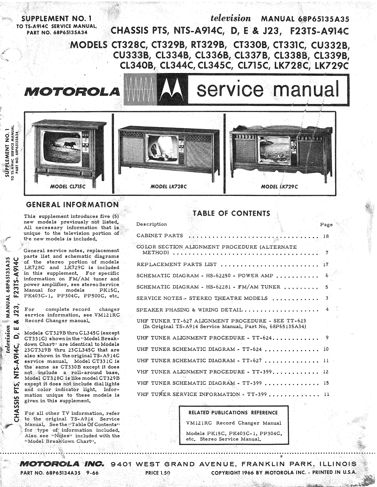 Moth Audio CL-334-B, CL-336-B, CL-337-B, CL-338-B, CL-339-B Service manual