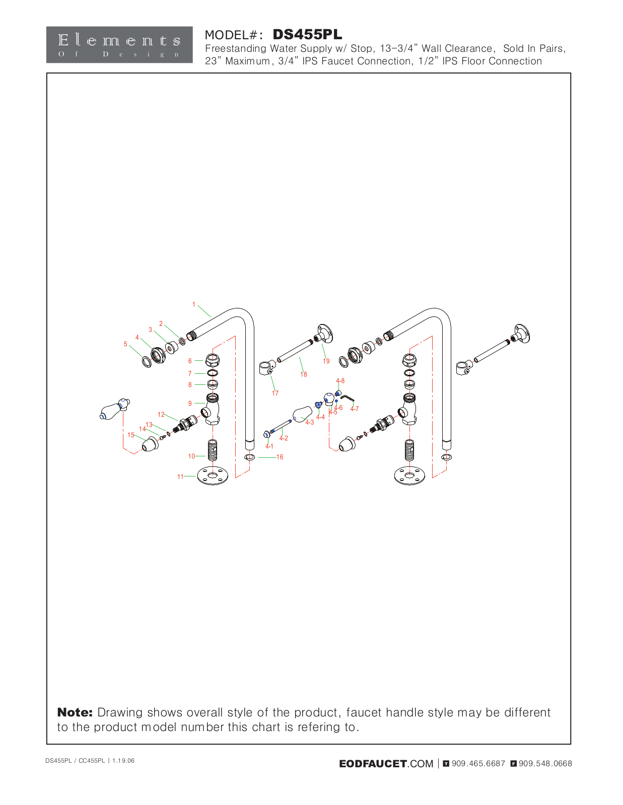 Elements of Design EDE3126 Service Parts - ManualMachine.com