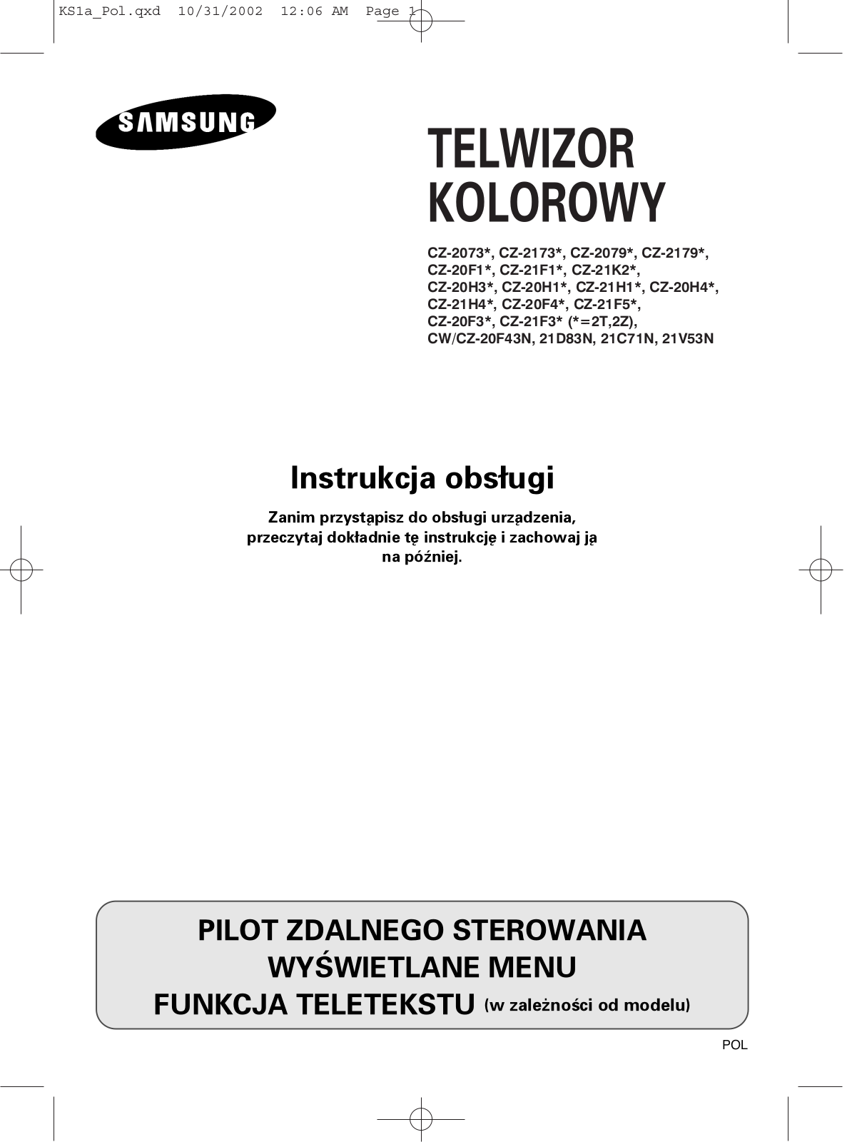 Samsung CZ-21D83N User Manual