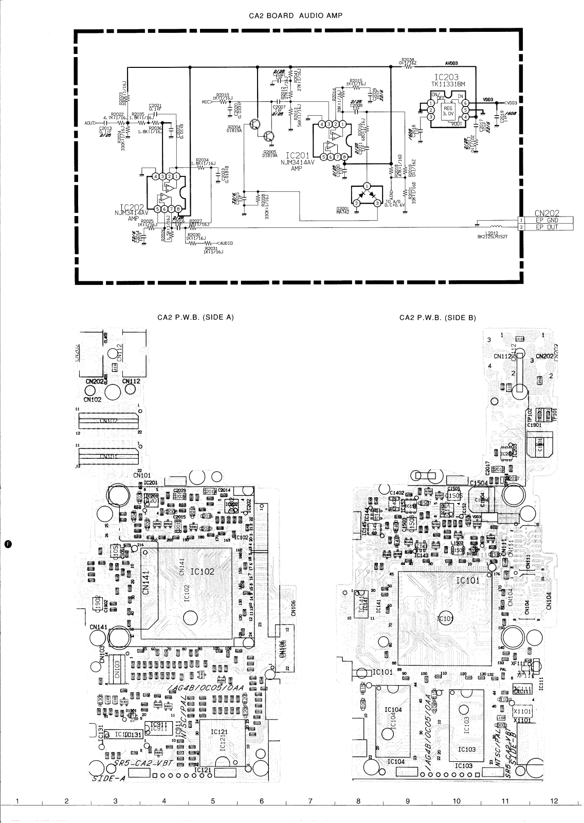 SANYO VPC-X300EX, VPC-X300E BOARD DIAGRAMS