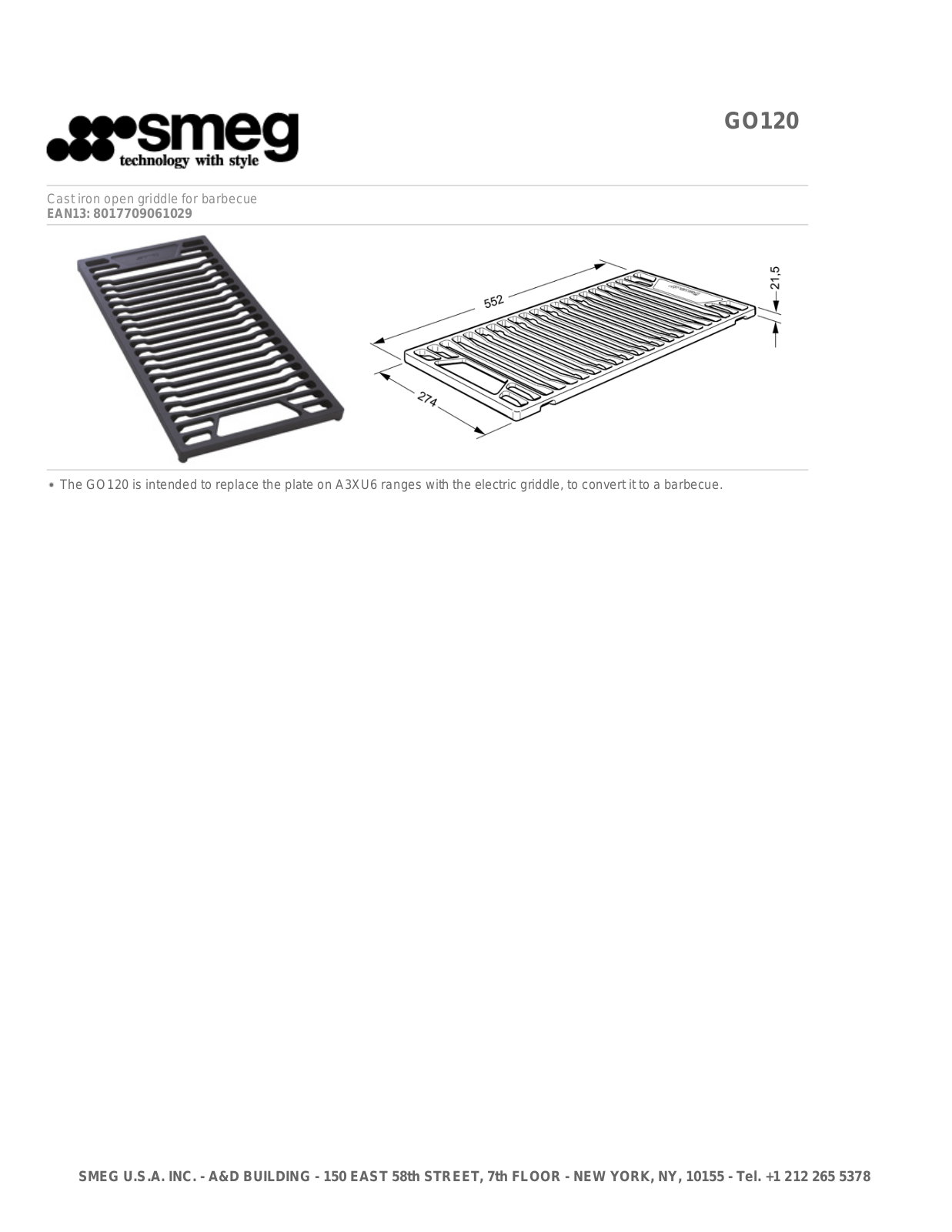 Smeg GO120 User Manual