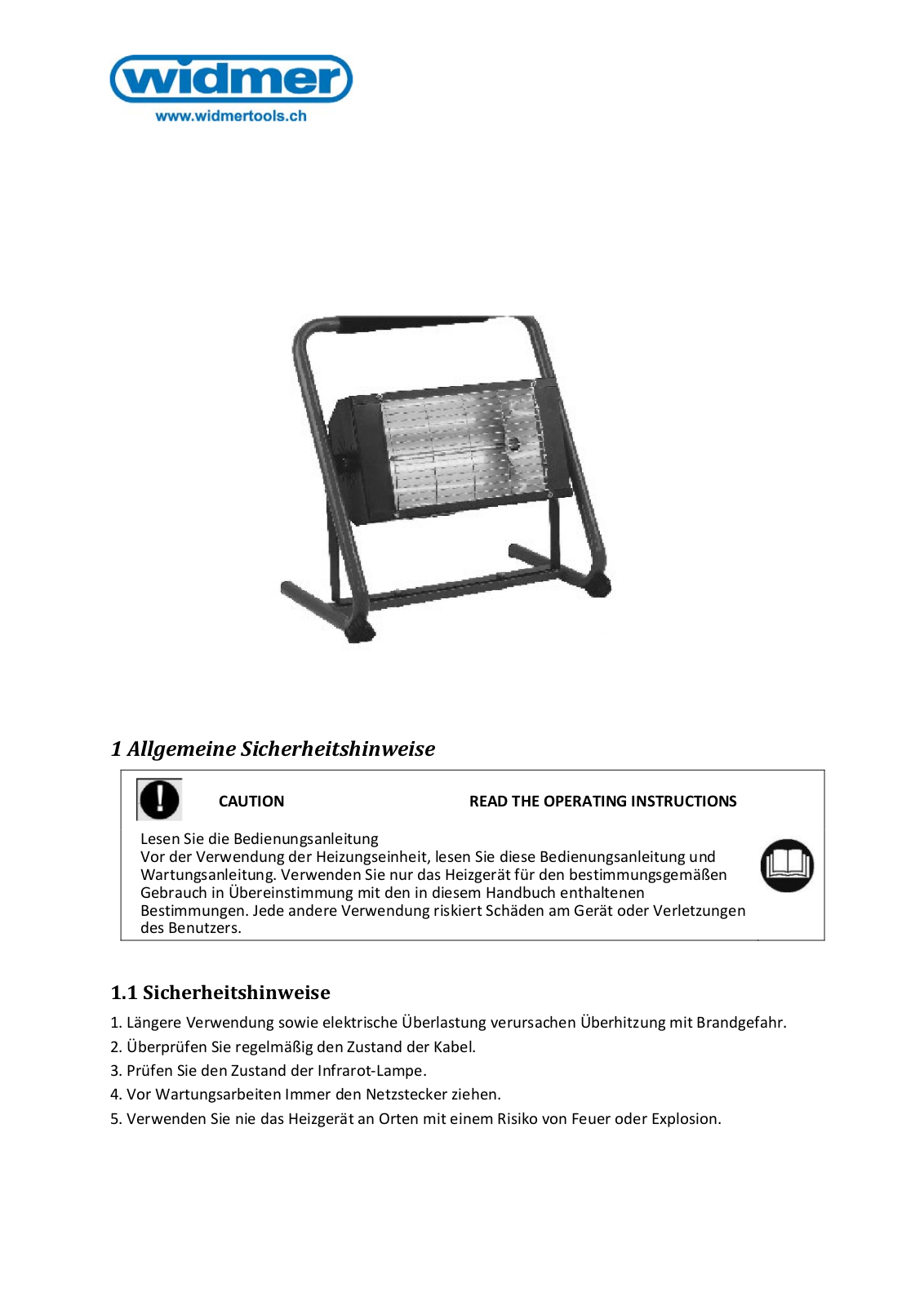 widmer 93485 Operating Instructions - ManualMachine.com