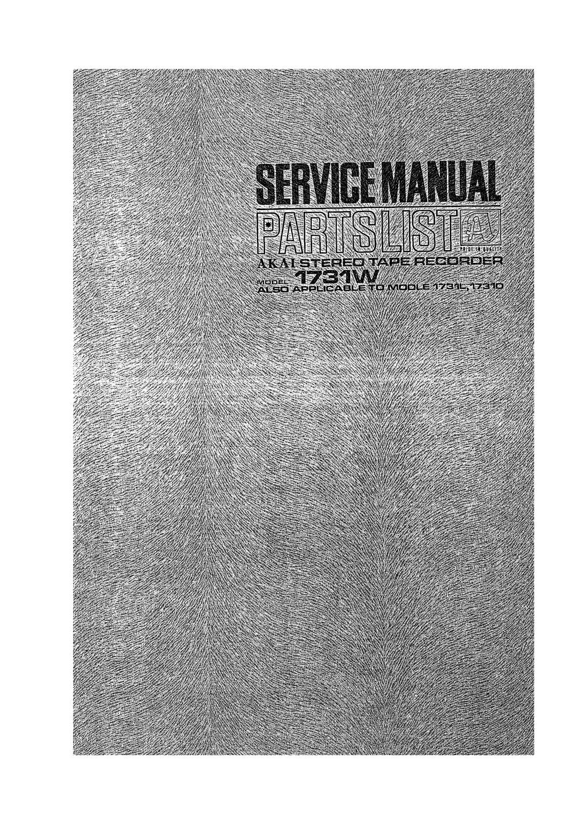 Akai 1731-W Service Manual