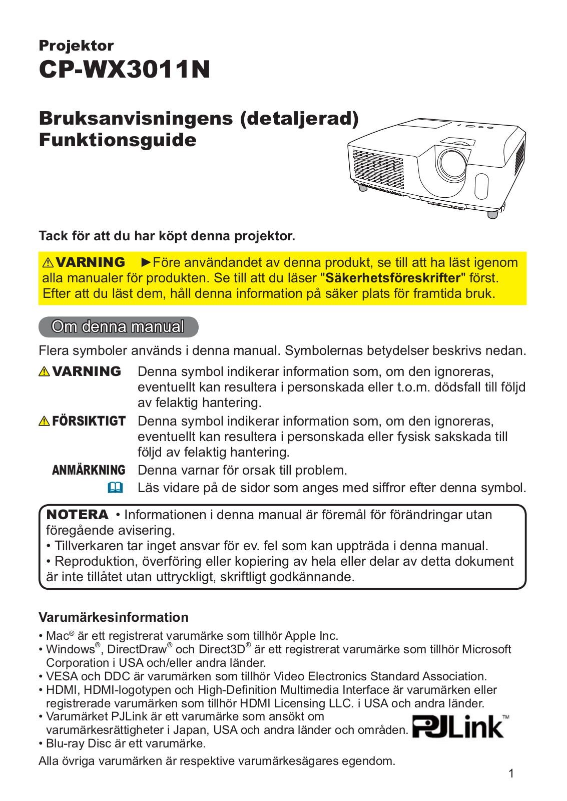 Hitachi CP-WX3011 User Manual