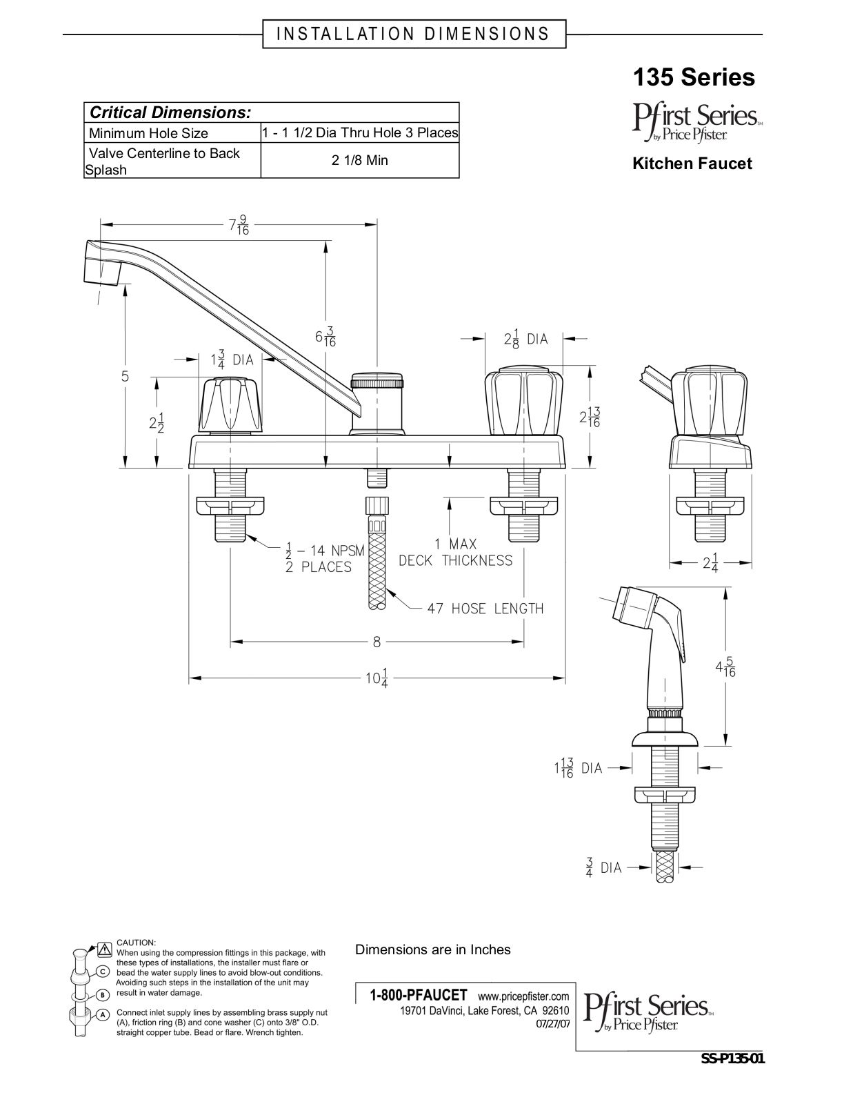 Pfister G135-5000 User Manual