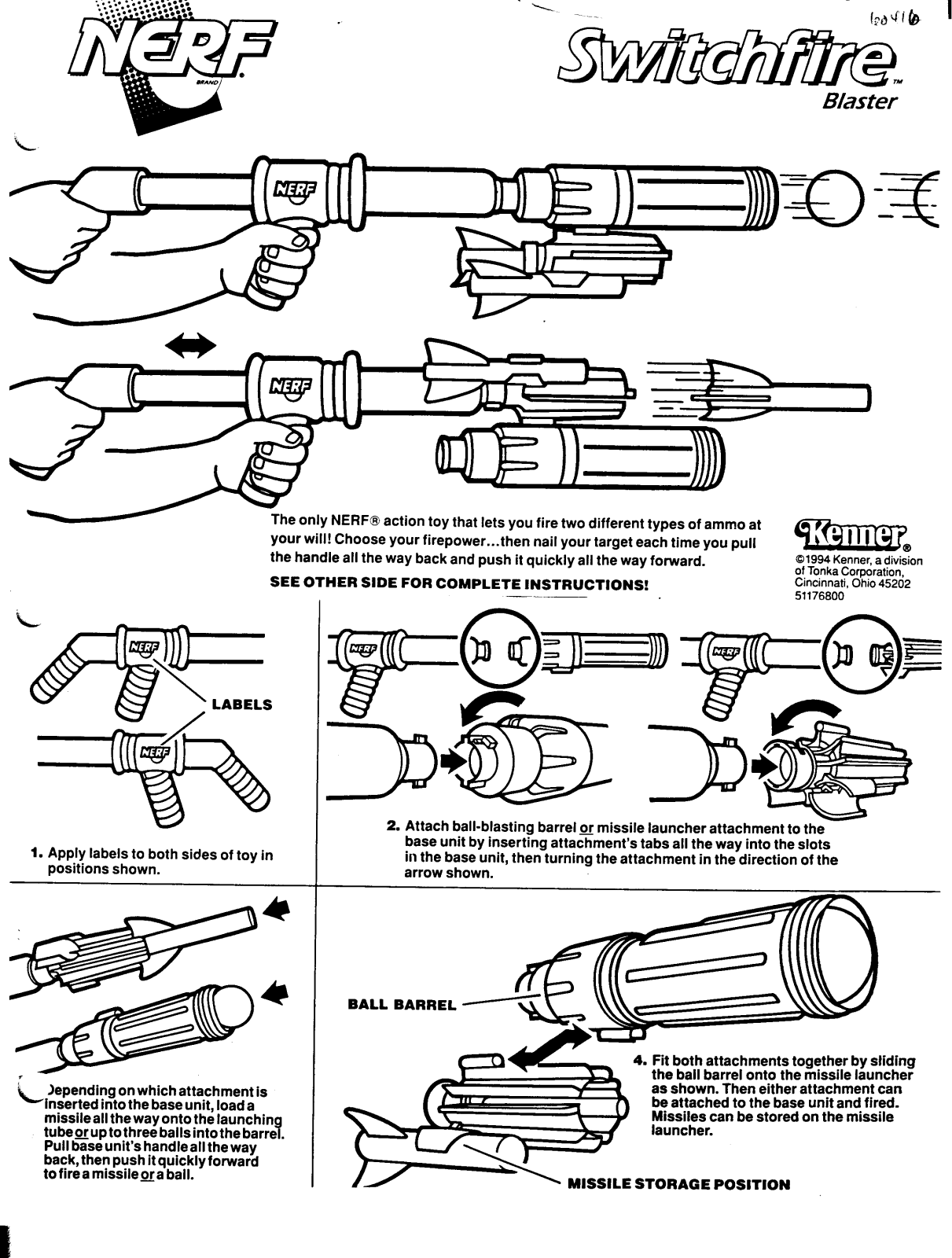 HASBRO Nerf Switchfire Blaster User Manual