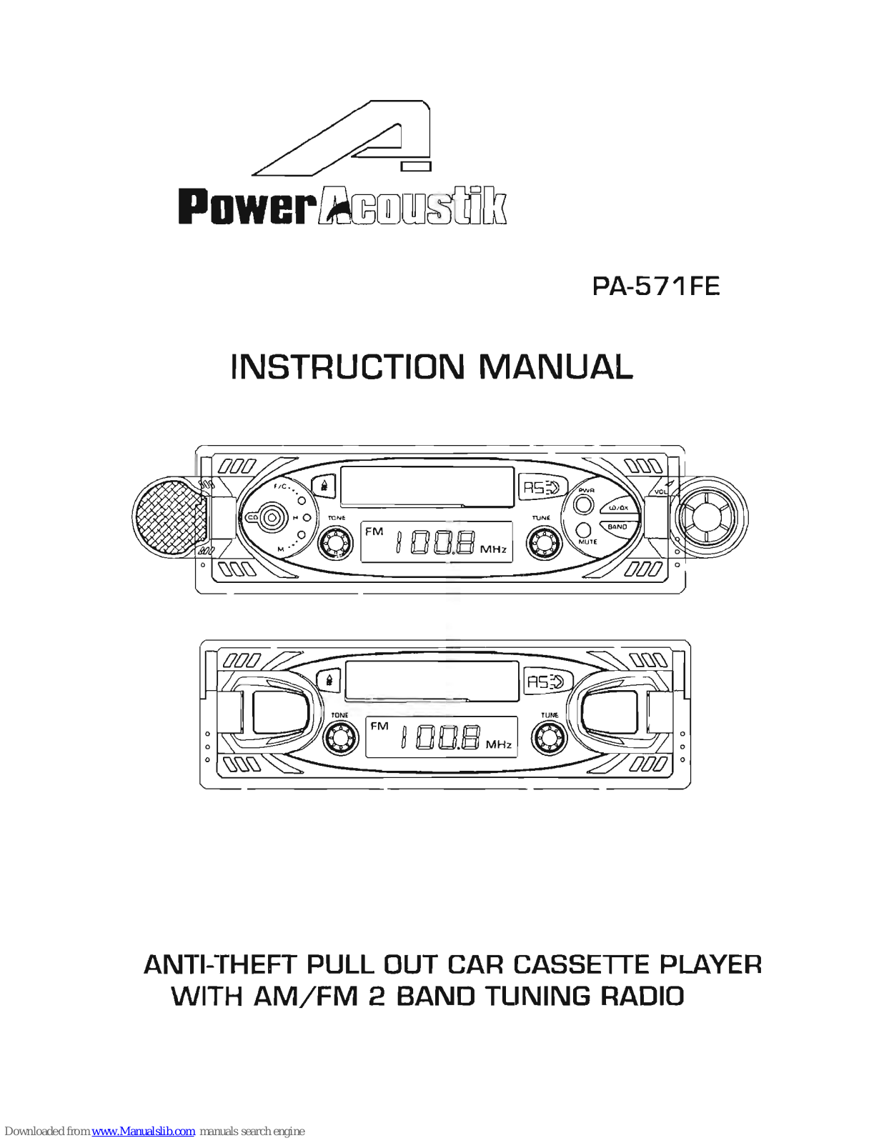 Power Acoustik PA-571FE Instruction Manual