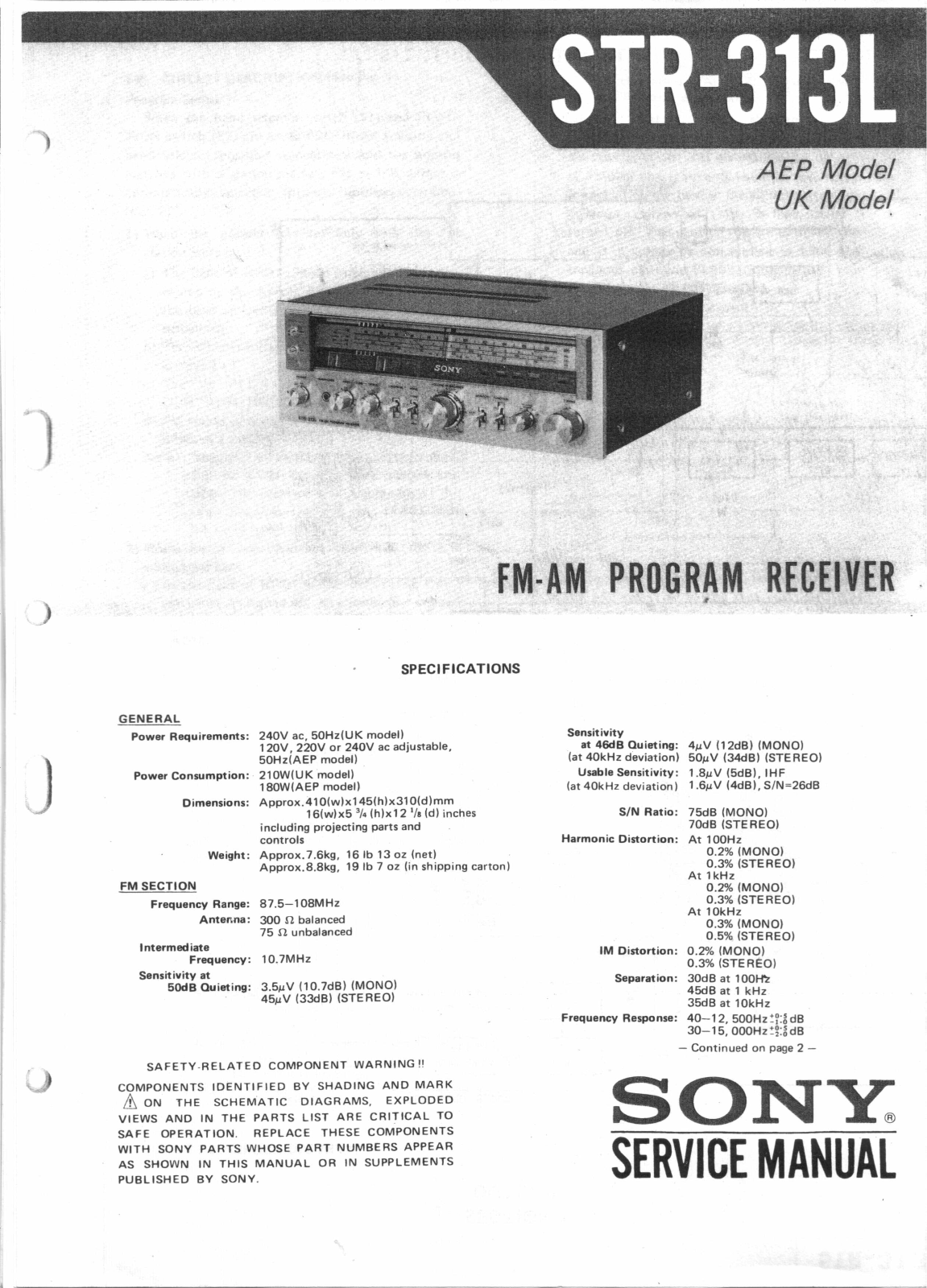 Sony STR-313-L Service manual