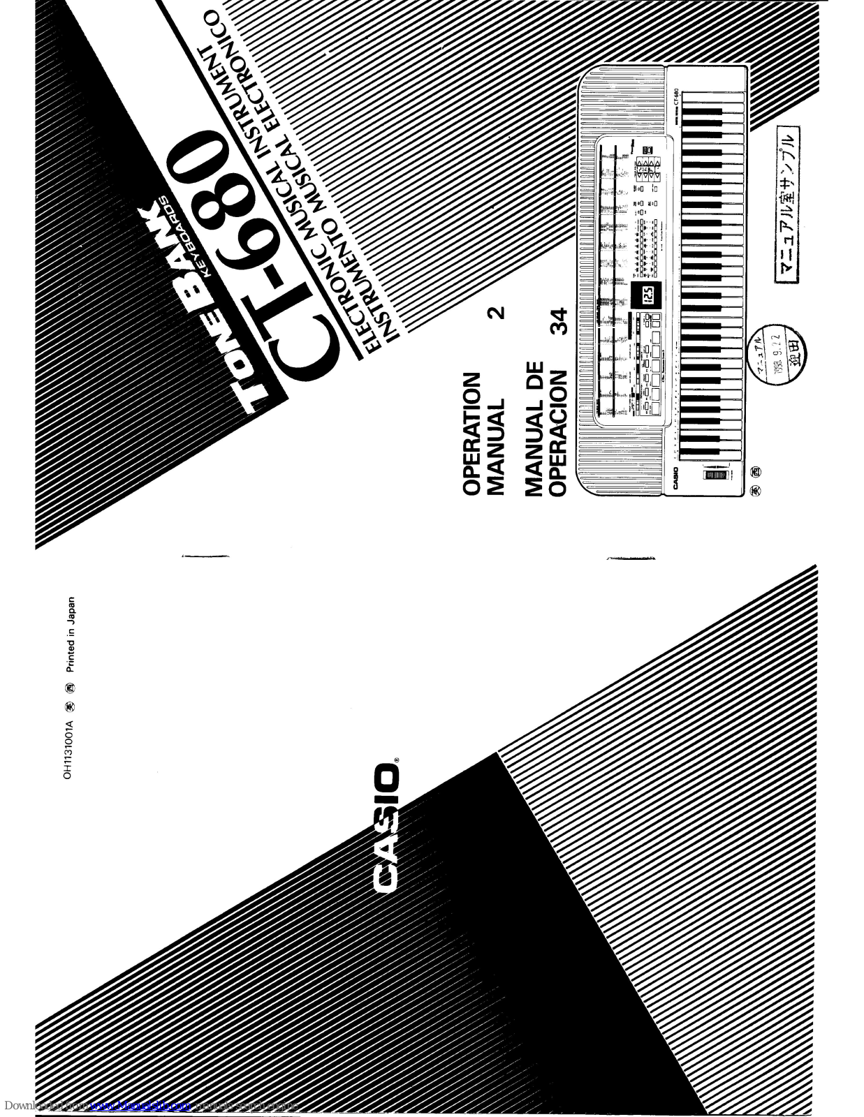 Casio ToneBank CT-680 Operation Manual