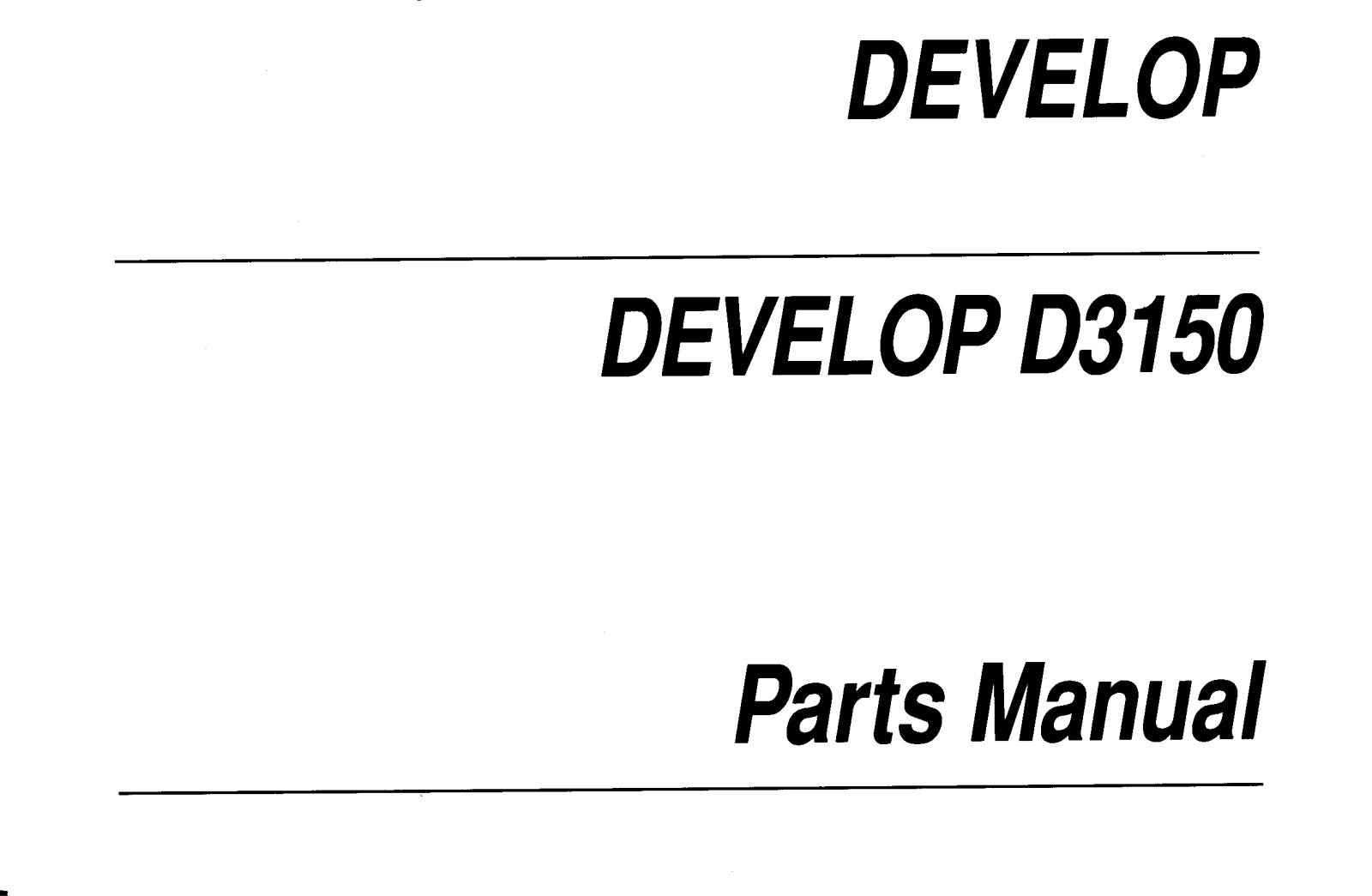 Minolta D3150 PartsCatalog