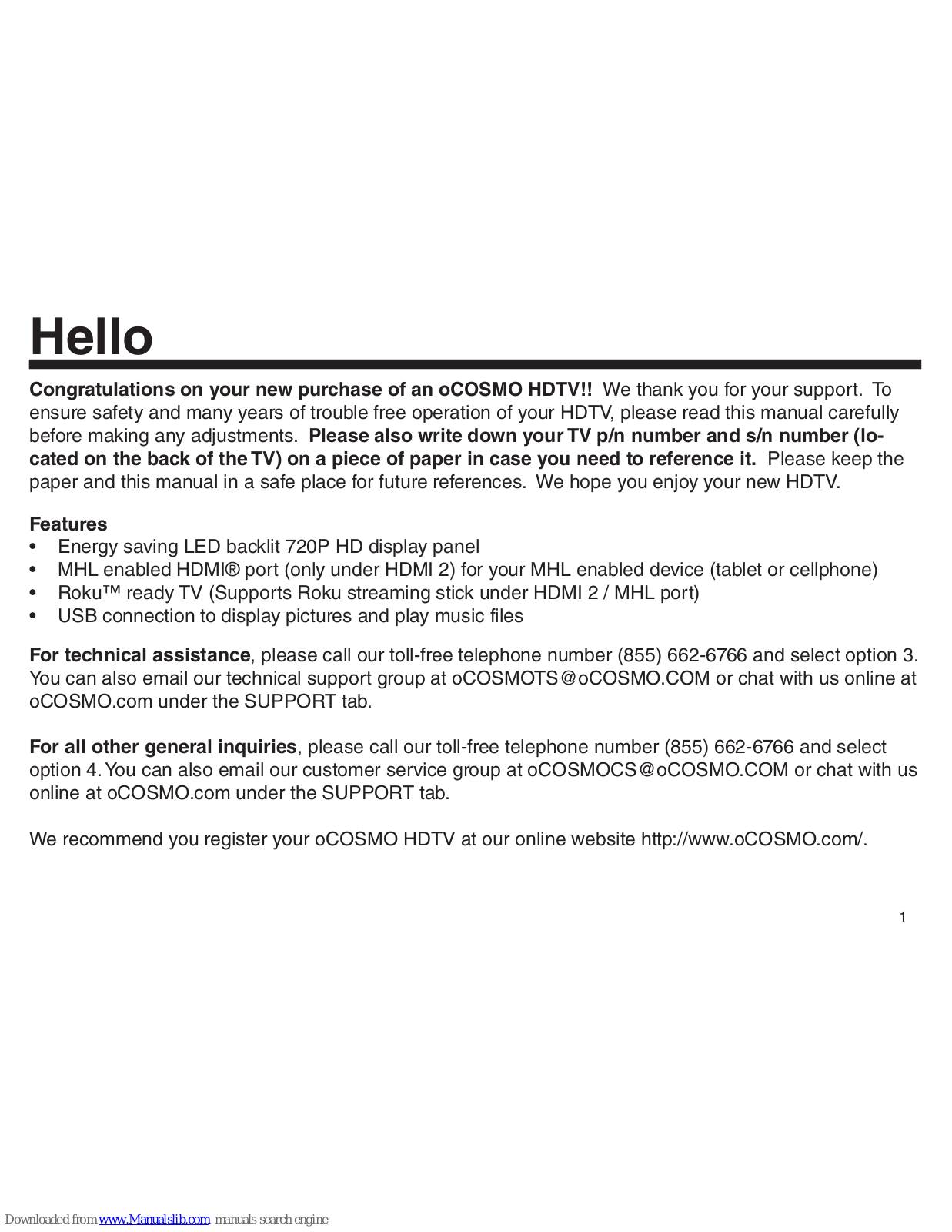 oCOSMO CE3230, CE4031 User Manual