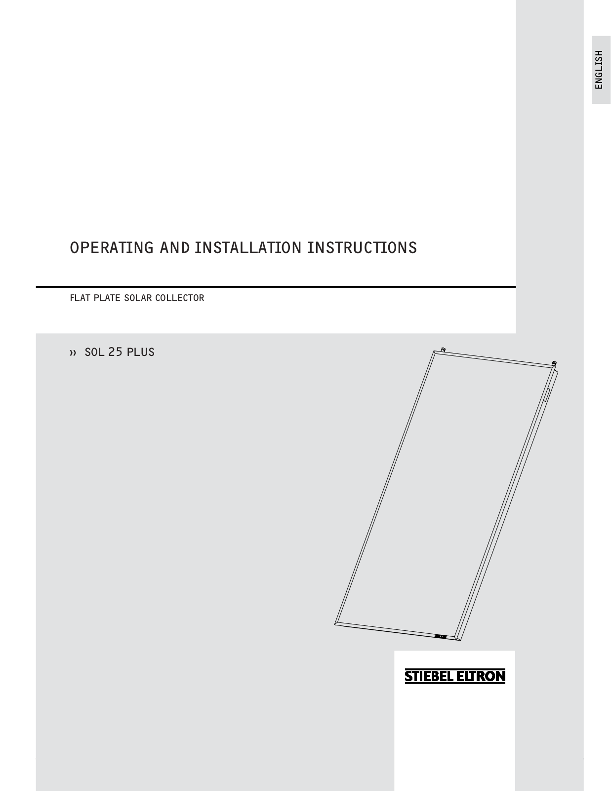 STIEBEL ELTRON SOL25PLUS User Manual