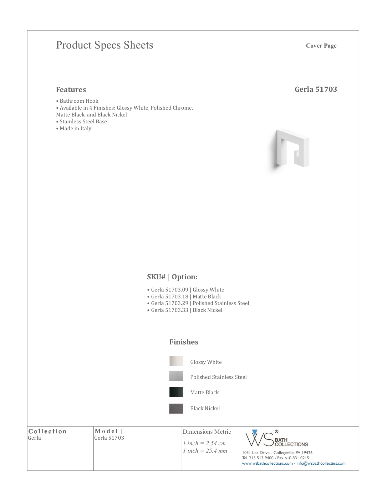 WS Bath Collections WSO3660 Specifications - ManualMachine.com