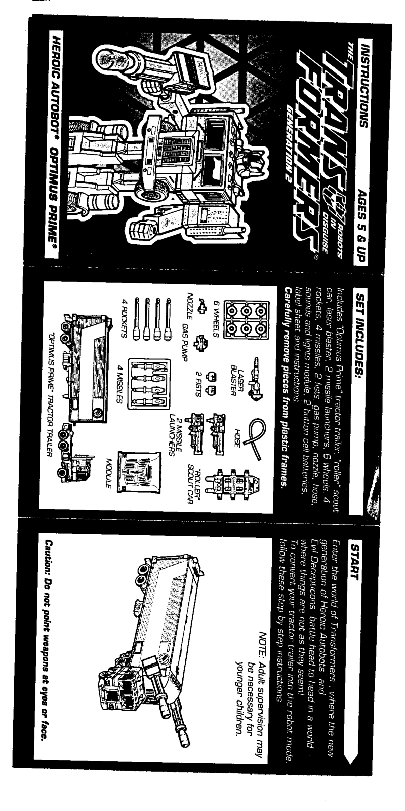 HASBRO Transformers Generation 2 Heroic Autobot Optimus User Manual