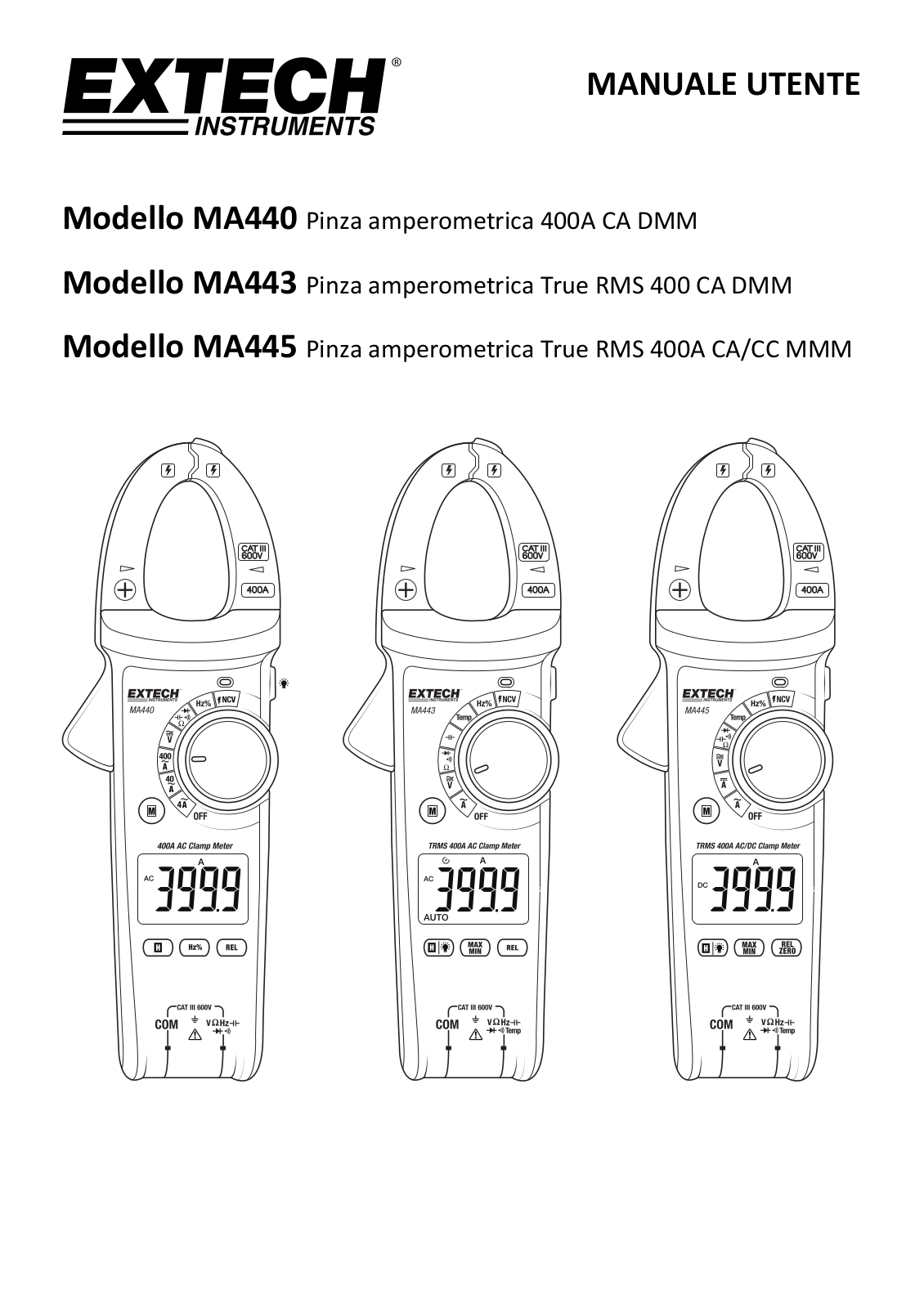 Extech MA440, MA445, MA443 User guide