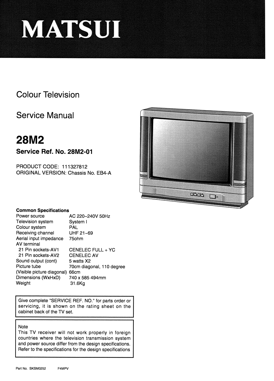 Matsui 28M2 Schematic