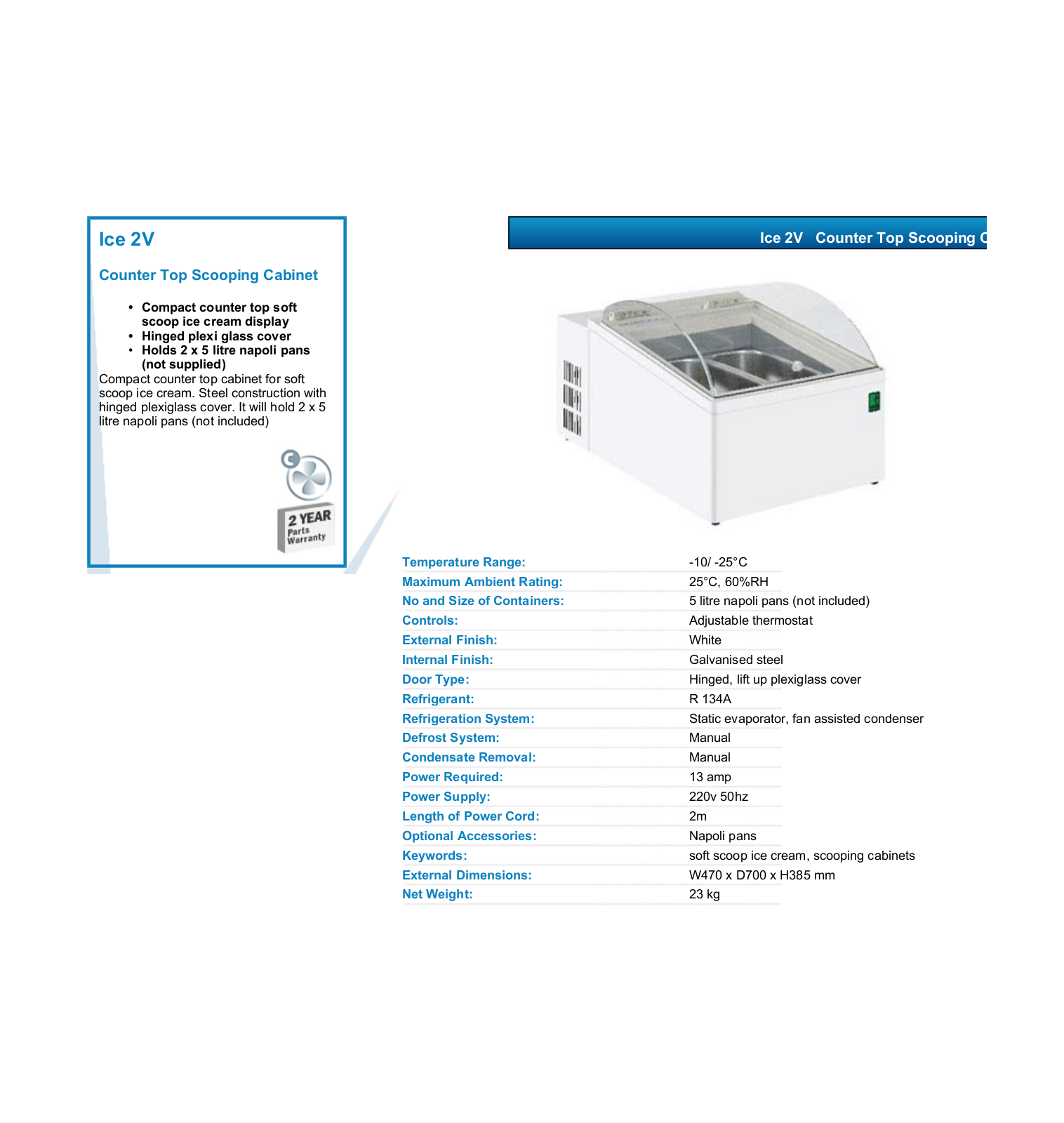 Valera ICE 2V DATASHEET