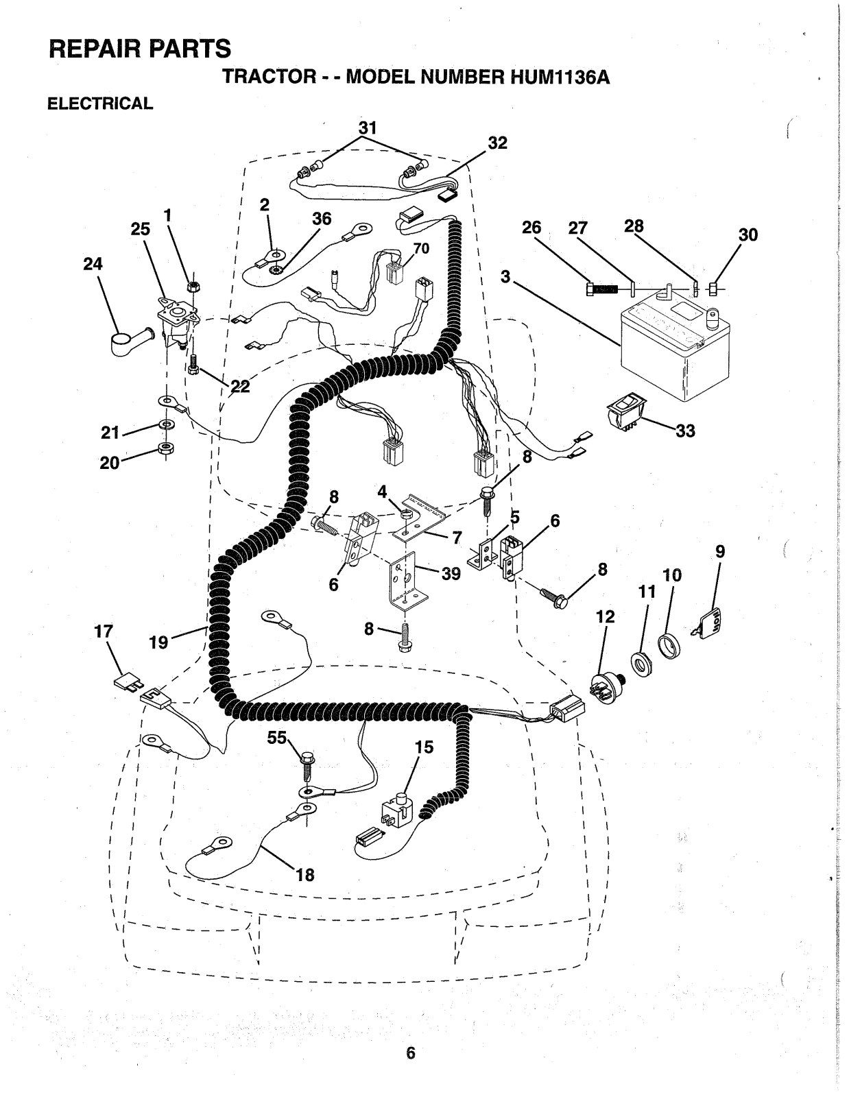 Ayp HUM1136A PARTS LIST