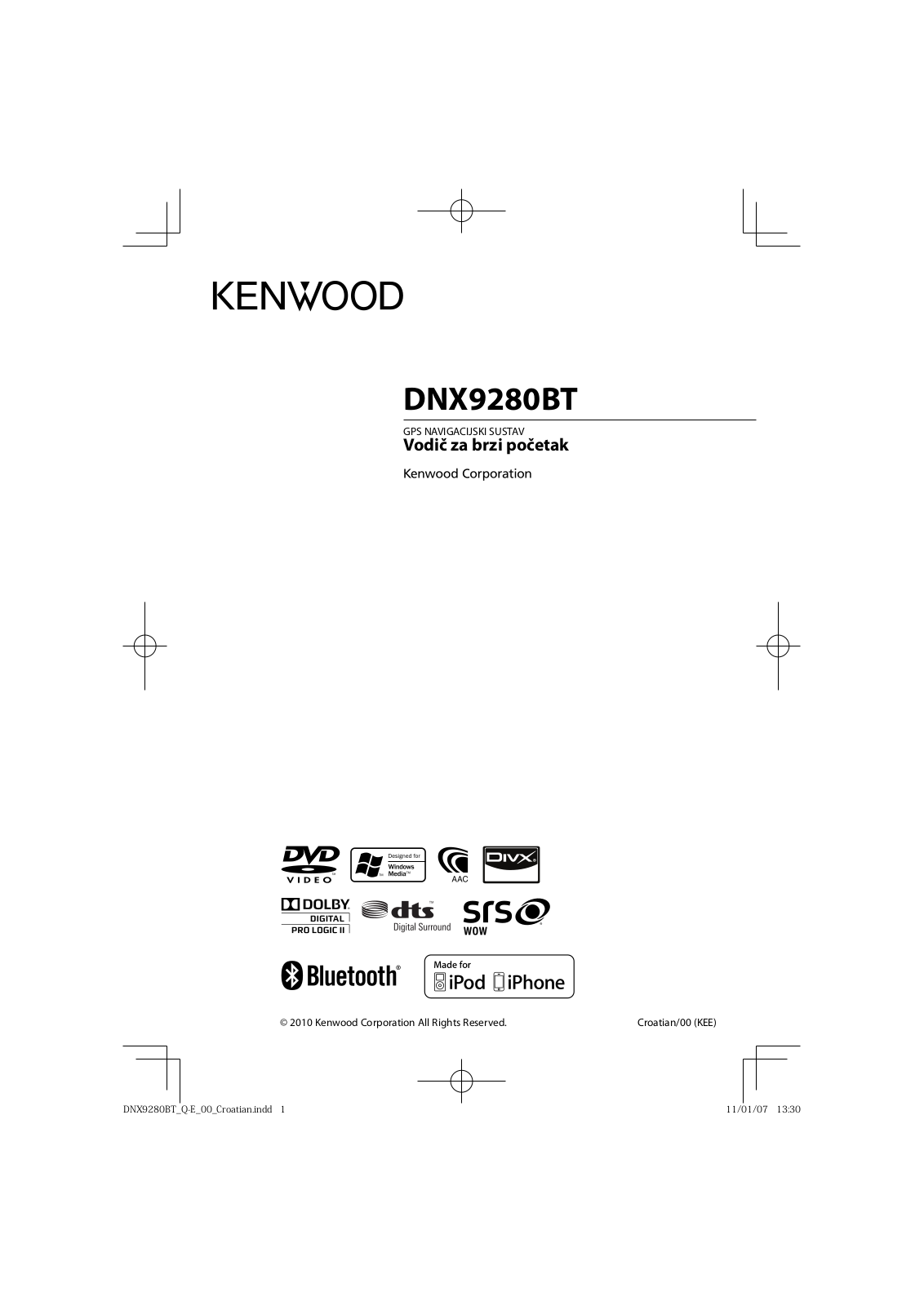 Kenwood DNX9280BT User Manual