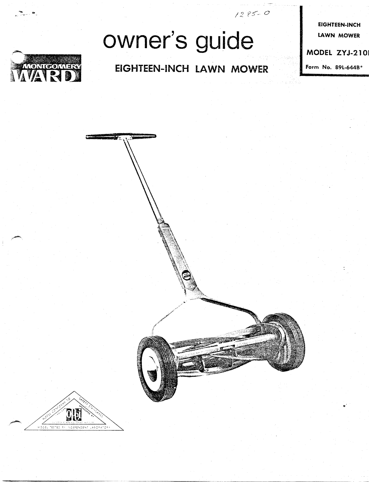 montgomery ward ZYJ210D owners Manual