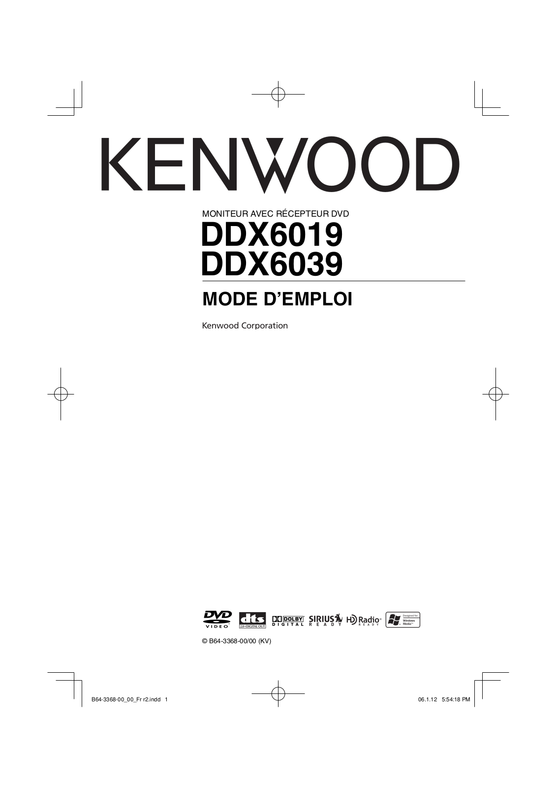 Kenwood DDX6039, DDX6019 User Manual