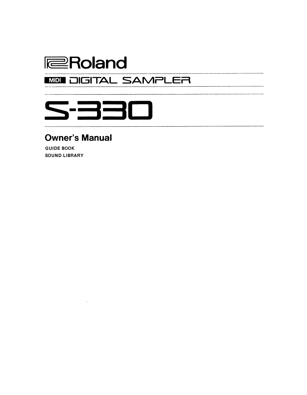 Roland S-330 User Manual