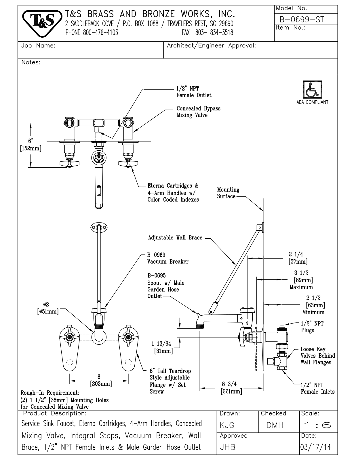 T&S Brass B-0699-ST User Manual