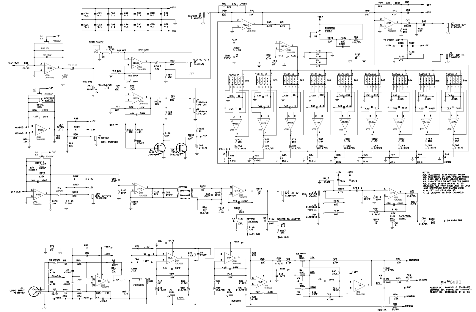 Peavey Electronics XR-600-C Schematic