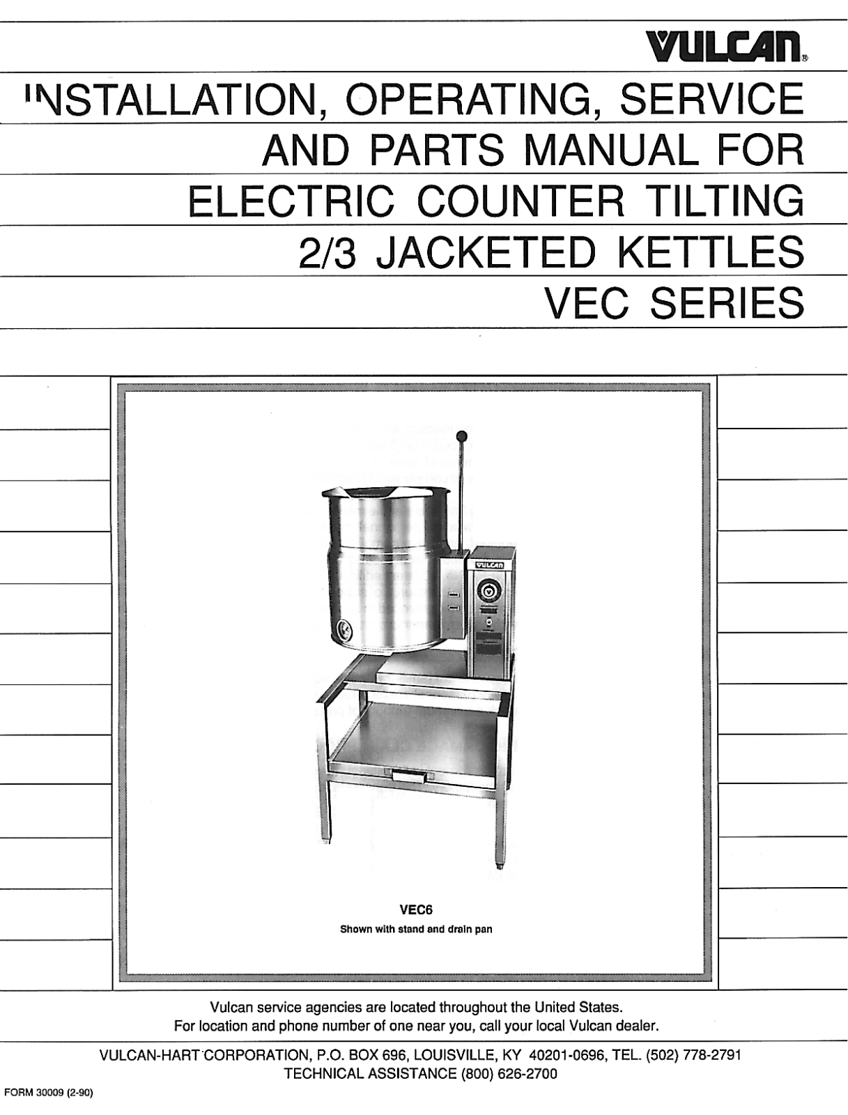 Vulcan Hart VEC12 Owner’s Manual