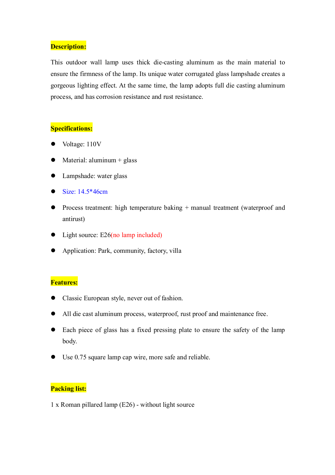 Lomana JMAN2127 Specifications - ManualMachine.com