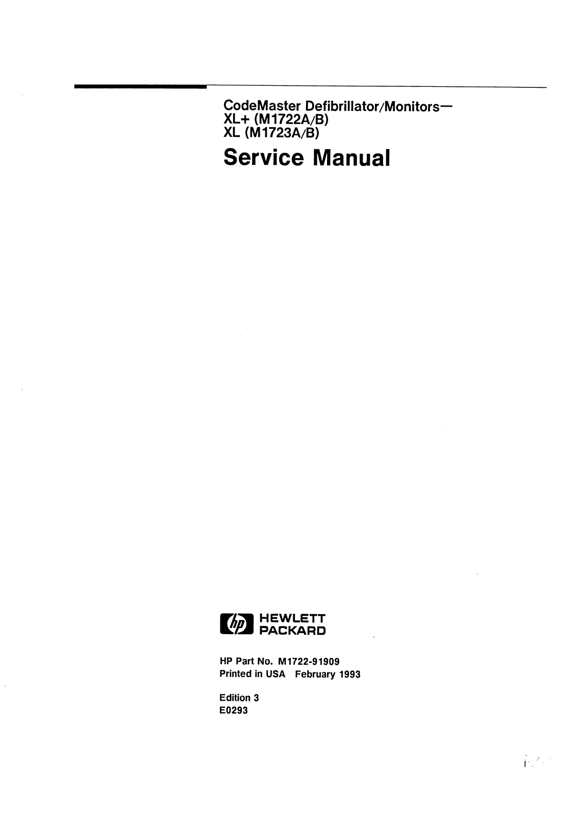 HP Codemaster XL Service manual