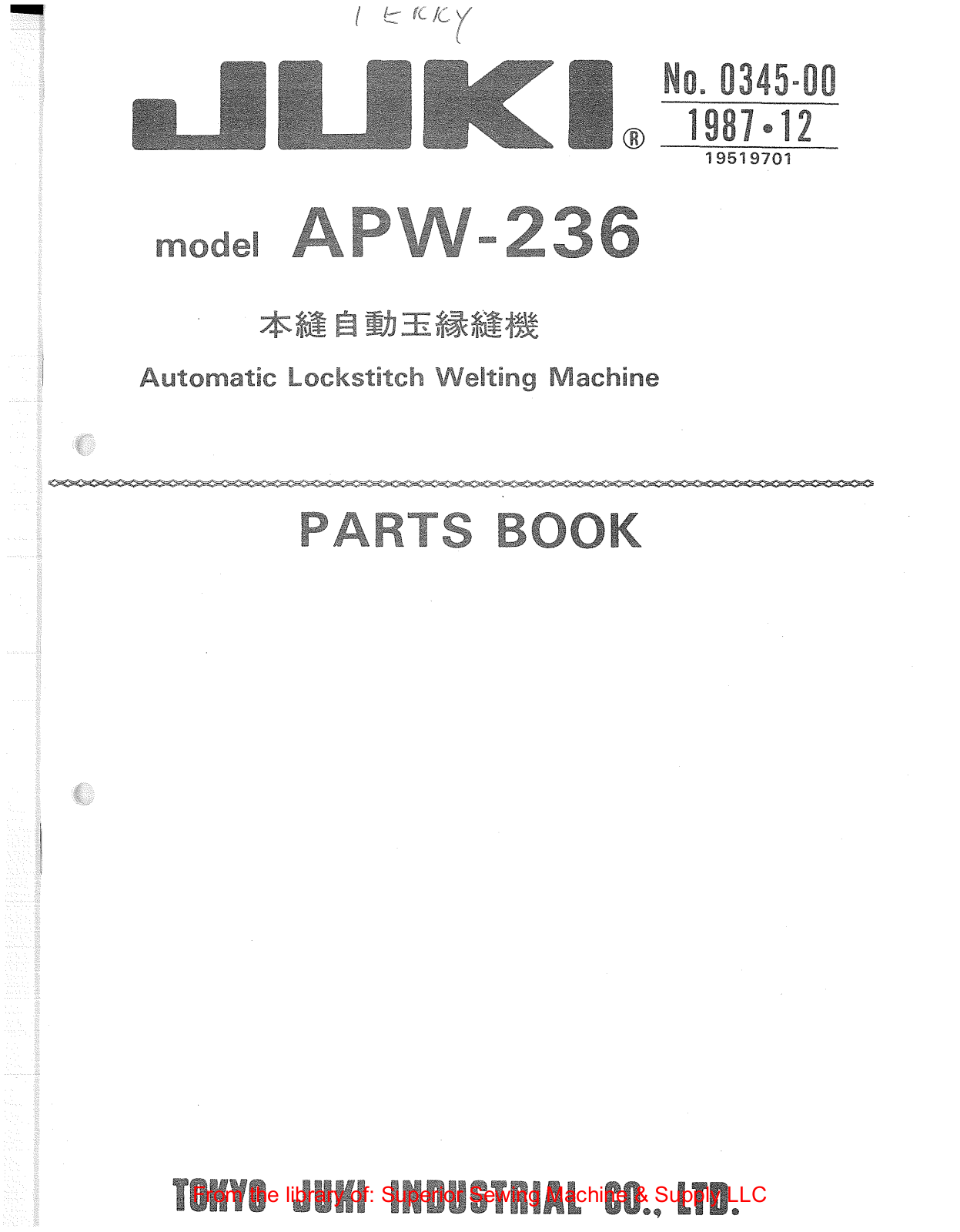 Juki APW-236 User Manual