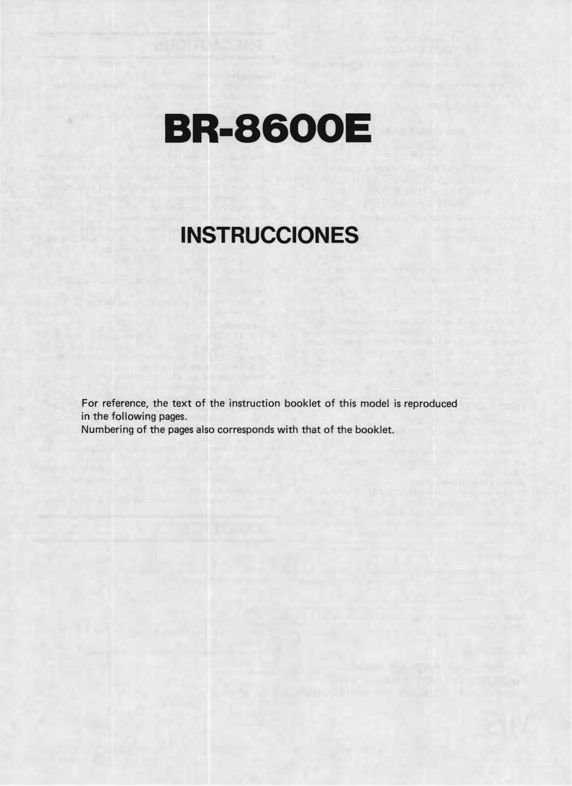 Jvc BR-8600-E Owners Manual