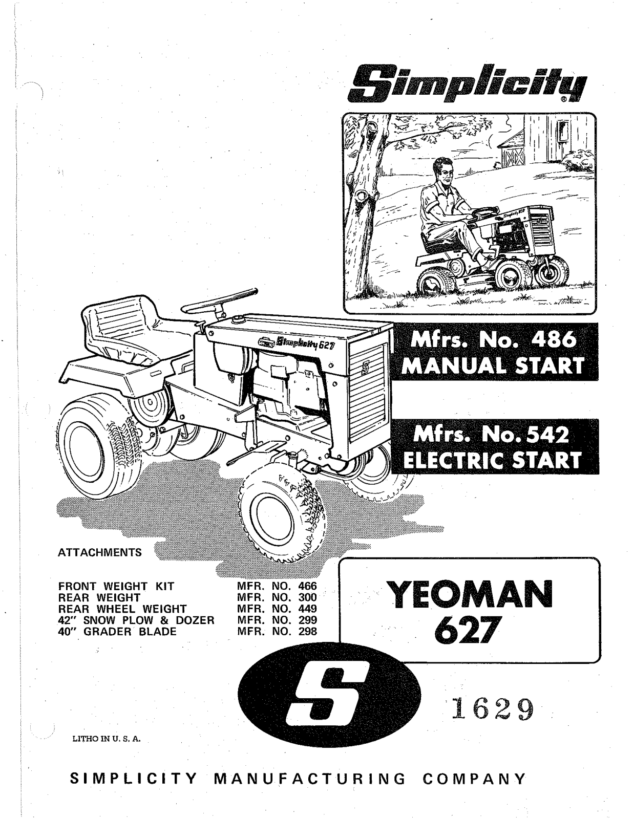 Simplicity 542, 486 User Manual