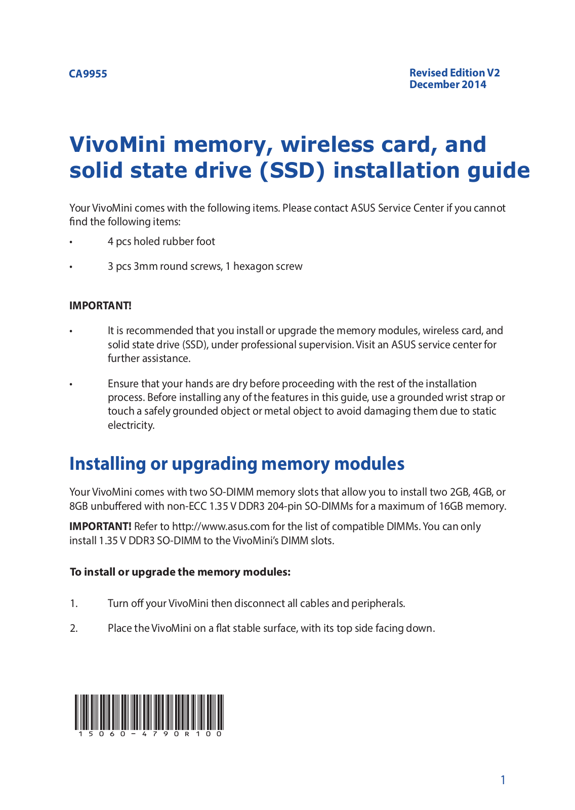 ASUS UN42, UN62, CA9955 User Manual