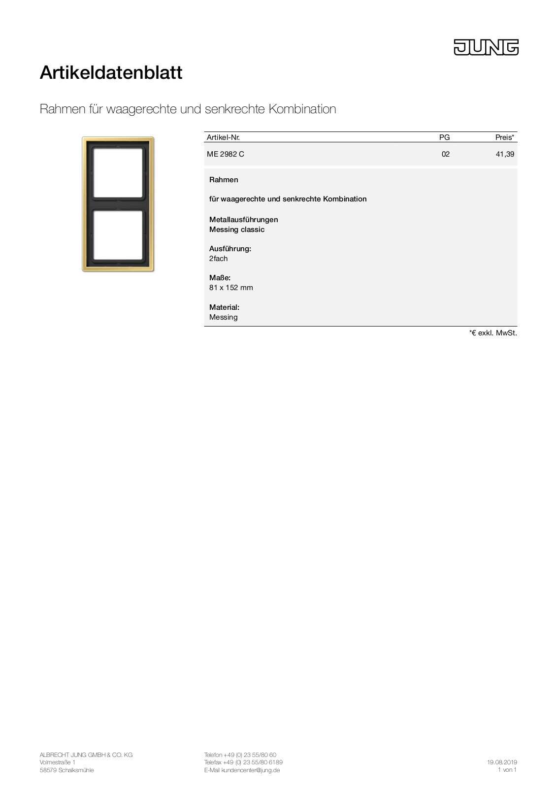 Jung ME 2982 C User Manual