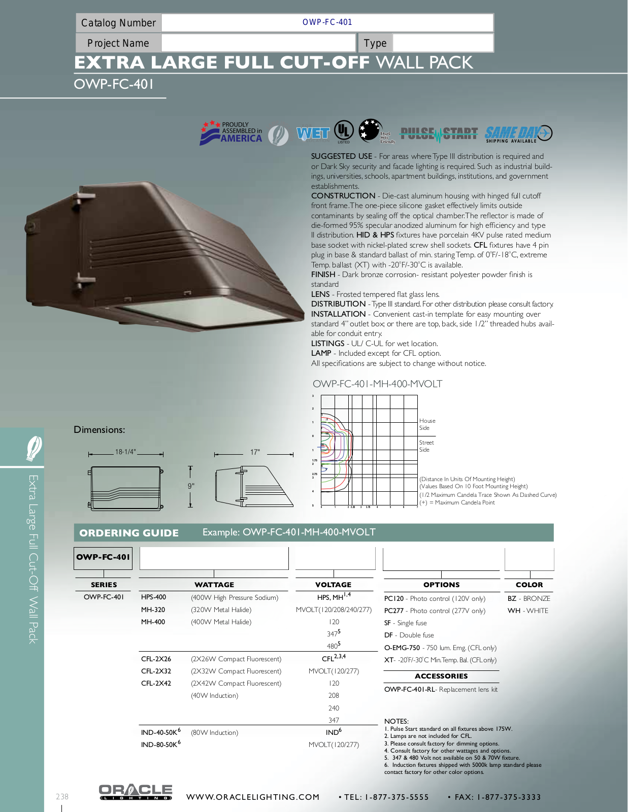 Oracle OWP-FC-401 User Manual