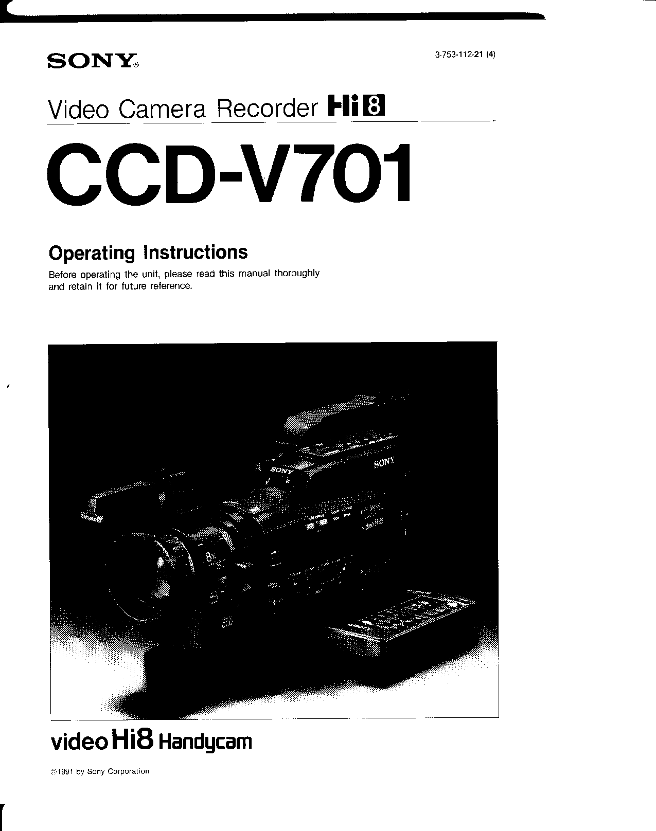 Sony CCD-V701 User Manual
