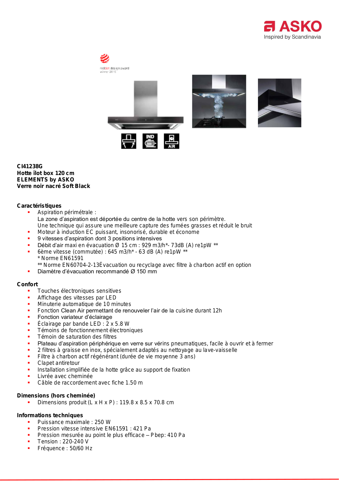 Asko CI41238G product sheet