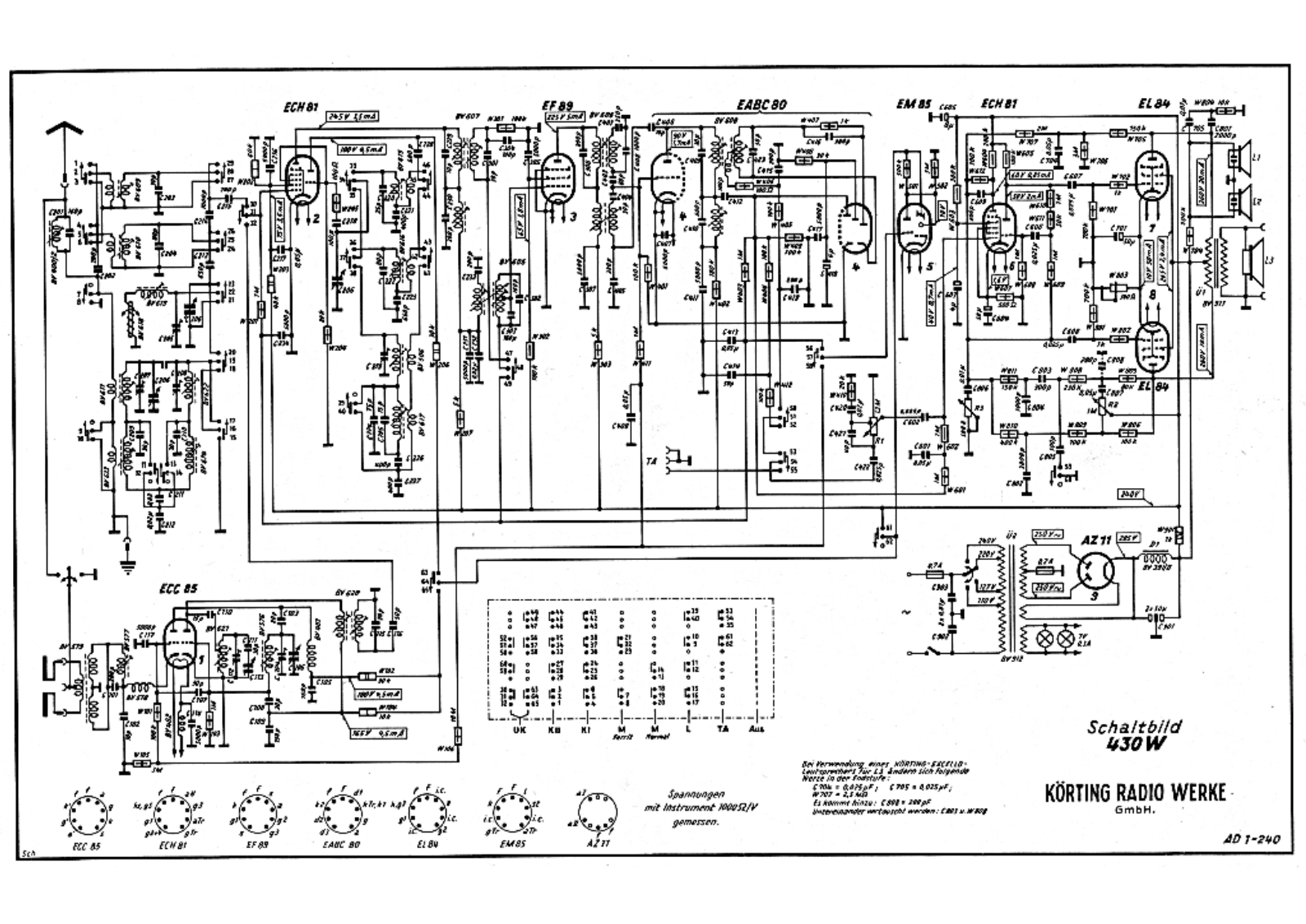 Körting 430-W Schematic