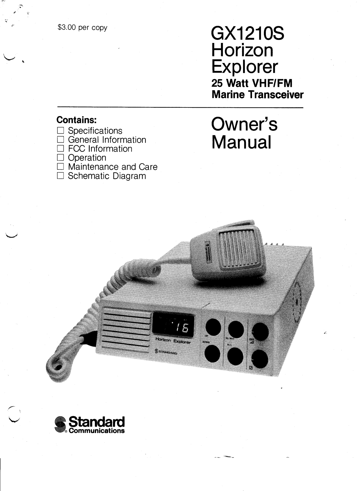 Standard Horizon GS1210S Owner's Manual