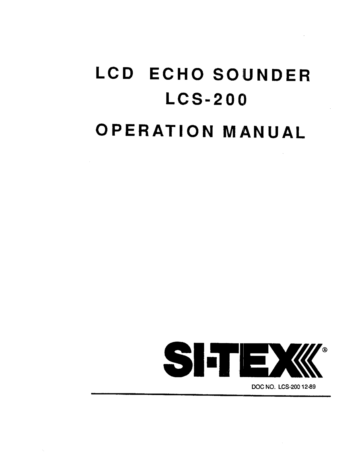 Si-tex LCS-200 User's Manual