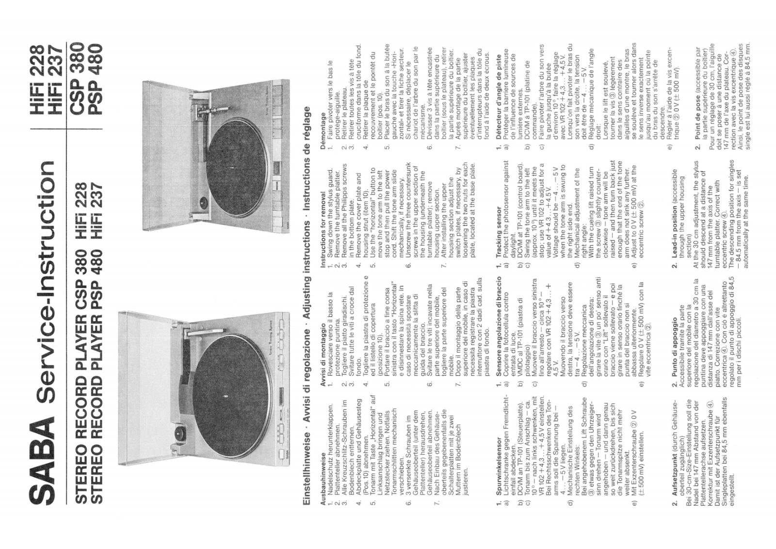 Saba CSP-380 Service Manual