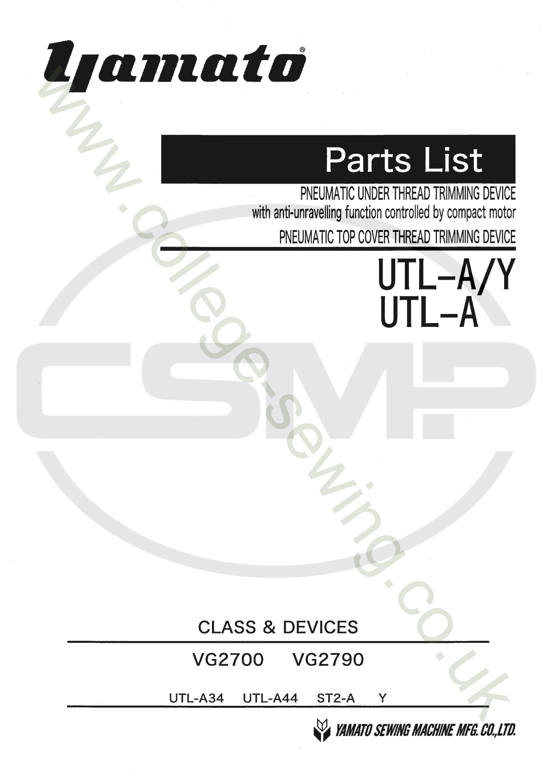 Yamato UTL AY, UTL A Parts Book