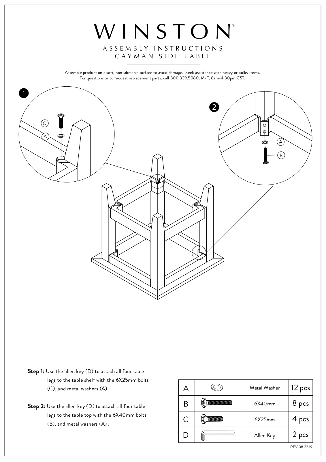 Winston ADJF1364 Installation & Assembly - ManualMachine.com