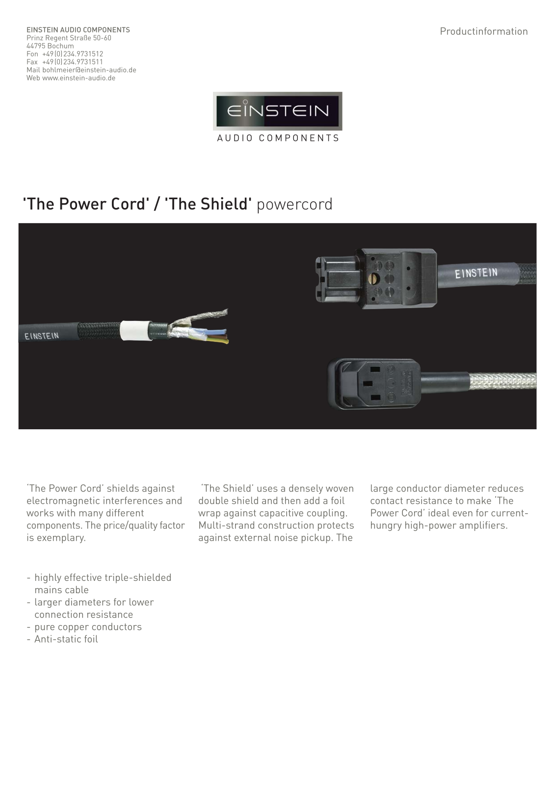 Einstein The Power Cord Brochure